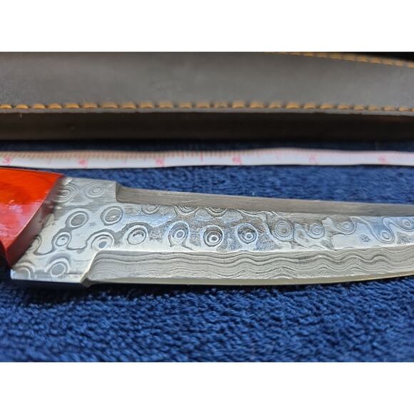 Hunting Bowie Knife 11 Inch, Custom Made Forged Damascus Blade LMK Knives #7572 - Picture 8 of 10